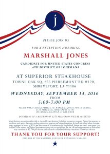 Marshall Jones Fundraiser Invitation